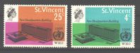 St. Vincent 1966 WHO Headquarters Issue Scott #247-248 c.v. 1.15$ - (TIP A)-Stamps Mall