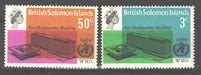 British Solomon Islands 1966 WHO Headquarters Issue Scott #169-170 c.v. 1.85$ - (TIP A) in Stamps Mall