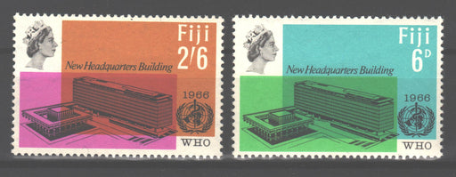 Fiji 1966 WHO Headquarters Issue Scott #224-225 c.v. 6.60$ - (TIP B) in Stamps Mall