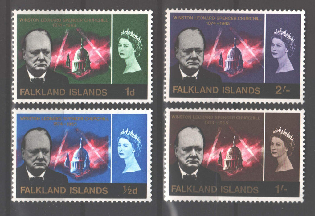 Falkland Islands 1966 Churchill Memorial Issue Scott #158-161 c.v. 6.75$ - (TIP B) in Stamps Mall