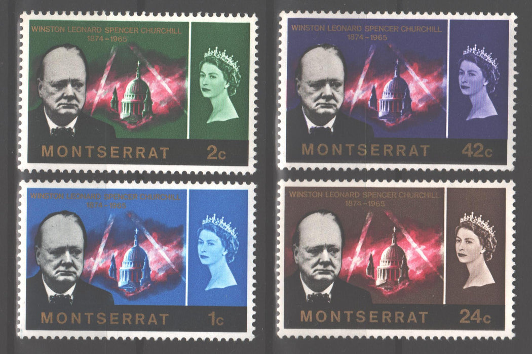 Montserrat 1966 Churchill Memorial Issue Scott #178-181 c.v. 1.60$ - (TIP A) in Stamps Mall