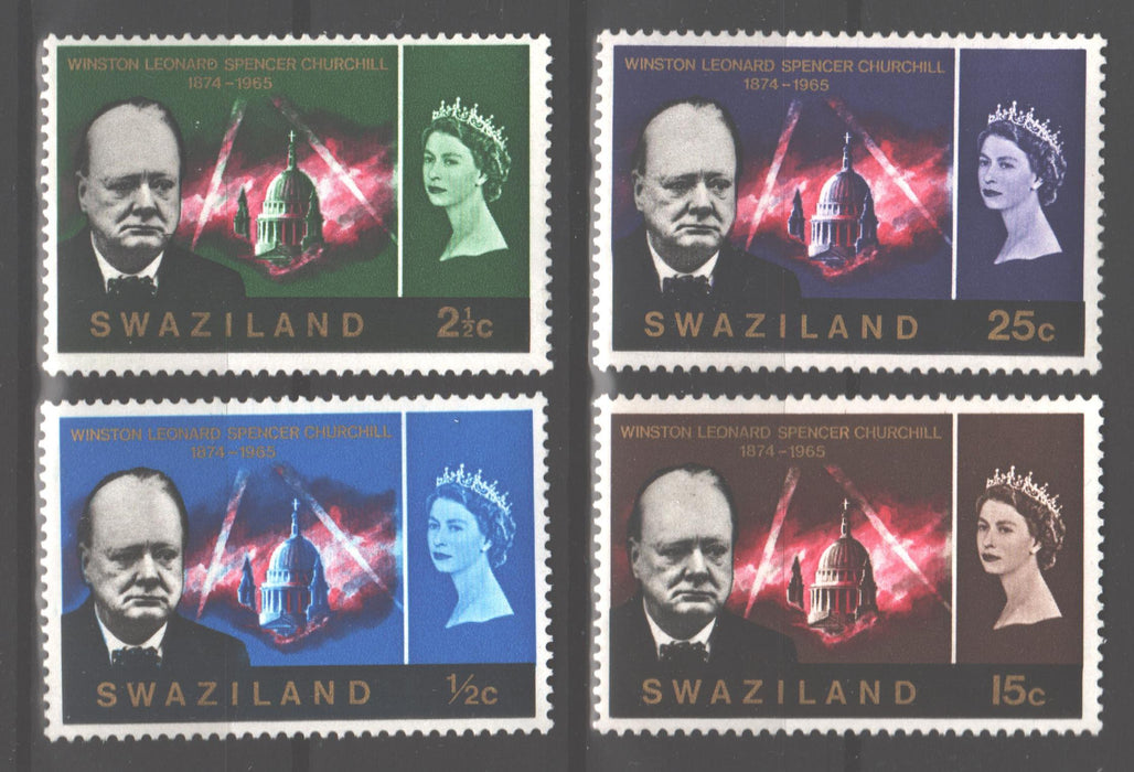 Swaziland 1966 Churchill Memorial Issue Scott # 119-121 c.v. 1.80$ - (TIP A)-Stamps Mall