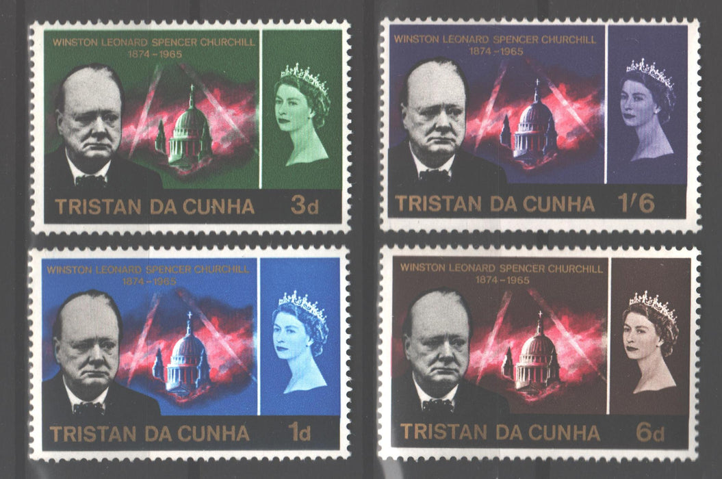 Tristan da Cuhna 1966 Churchill Memorial Issue Scott #89-92 c.v. 7.00$ - (TIP B)-Stamps Mall