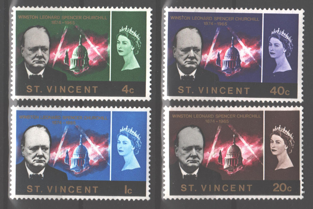 St. Vincent 1966 Churchill Memorial Issue Scott #241-244 c.v. 1.50$ - (TIP A)-Stamps Mall