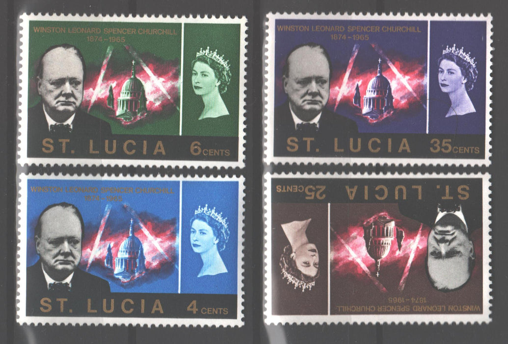 St. Lucia 1966 Churchill Memorial Issue Scott #201-204 c.v. 1.50$ - (TIP A)-Stamps Mall