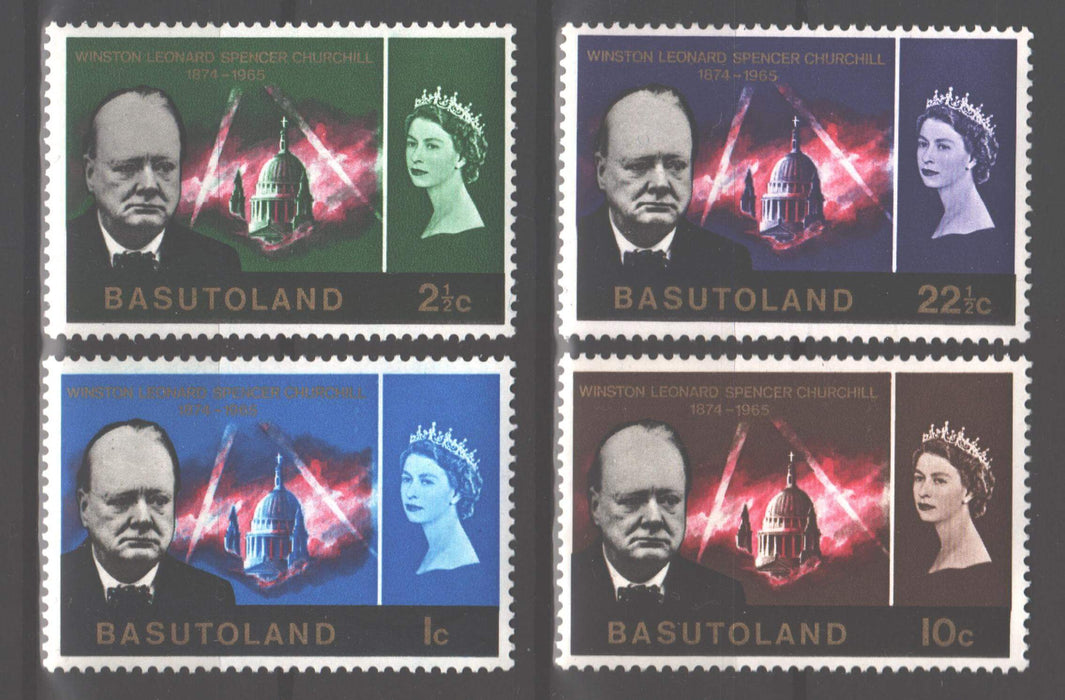 Basutoland 1966 Churchill Memorial Issue Scott #105-108 c.v. 2.80$ - (TIP A) in Stamps Mall