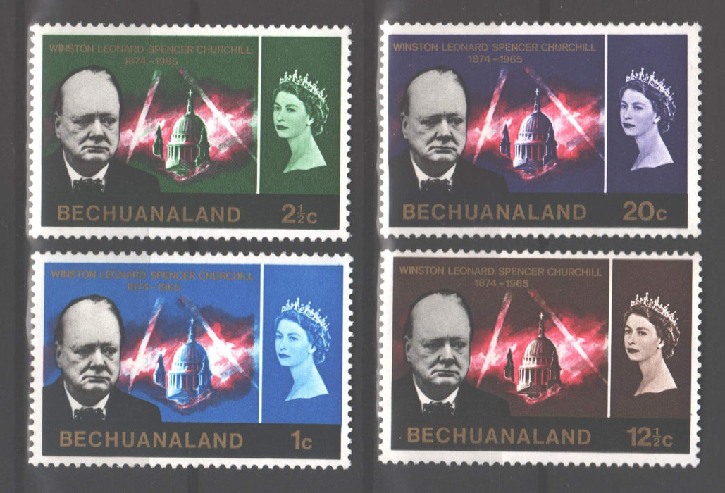 Bechuanaland 1966 Churchill Memorial Issue Scott #206-209 c.v. 2.80$ - (TIP A) in Stamps Mall