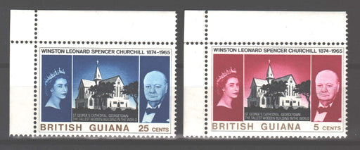 British Guiana 1966 Sir Winston Churchill Type Scott #297-298 c.v. 3.15$ - (TIP A) in Stamps Mall