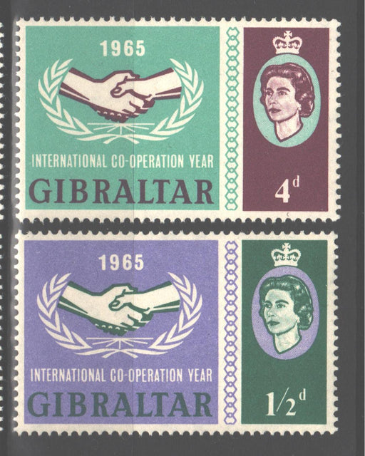 Gibraltar 1965 Intl. Cooperation Year Issue Scott #169-170 c.v. 1.35$ - (TIP A) in Stamps Mall