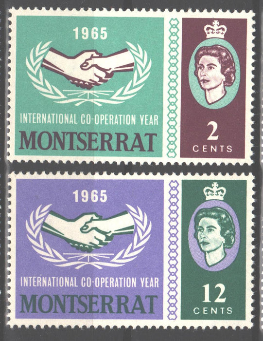 Montserrat 1965 Intl. Cooperation Year Issue Scott #176-177 c.v. 0.80$ - (TIP A) in Stamps Mall