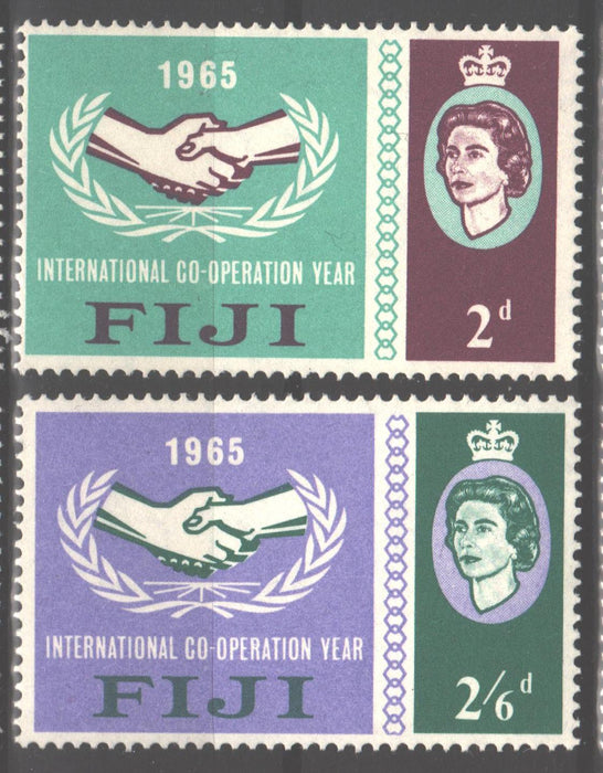 Fiji 1965 Intl. Cooperation Year Issue Scott #213-214 c.v. 3.00$ - (TIP A) in Stamps Mall