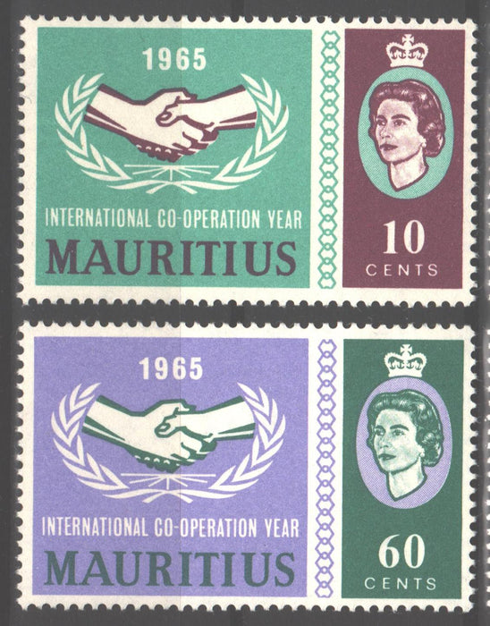 Mauritius 1965 Intl. Cooperation Year Issue Scott #293-294 c.v. 0.70$ - (TIP A) in Stamps Mall
