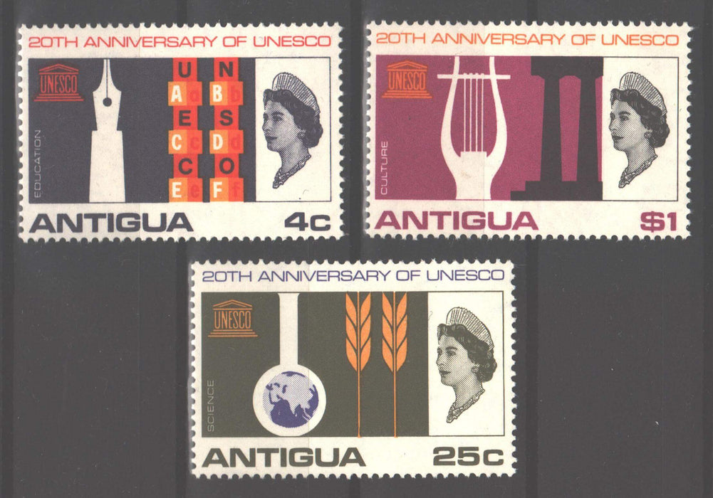 Antigua 1966 UNESCO Anniversary Issue Scott #183-184 c.v. 2.05$ - (TIP A) in Stamps Mall