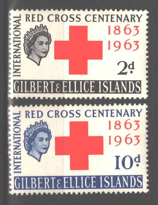 Gilbert & Ellice Islands 1963 Red Cross Centenary Issue Scott #77-78 c.v. 2.25$ - (TIP A) in Stamps Mall