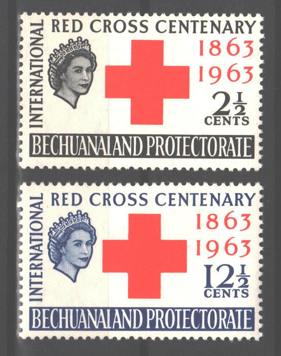 Bechuanaland 1963 Red Cross Centenary Issue Scott #195-196 c.v. 1.05$ - (TIP A) in Stamps Mall