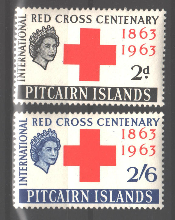 Pitcairn Islands 1963 Red Cross Centenary Issue Scott #36-37 c.v. 14.10$ - (TIP C) in Stamps Mall