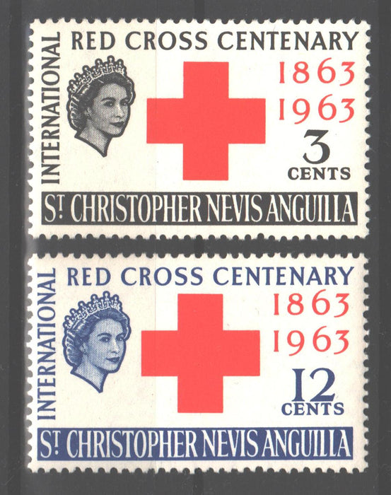 St. Cristopher Nevis Anguilla 1963 Red Cross Centenary Issue Scott # c.v. $ - (TIP A)-Stamps Mall