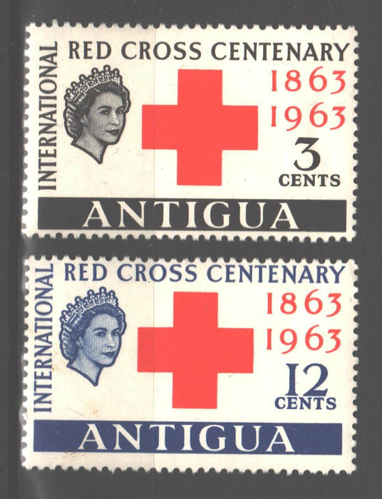 Antigua 1963 Red Cross Centenary Issue Scott #134-135 c.v. 1.10$ - (TIP A) in Stamps Mall