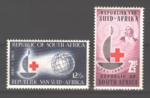 Africa de Sud 1963 Red Cross Centenary Issue Scott #285-286 c.v. 3.85$ - (TIP A) in Stamps Mall