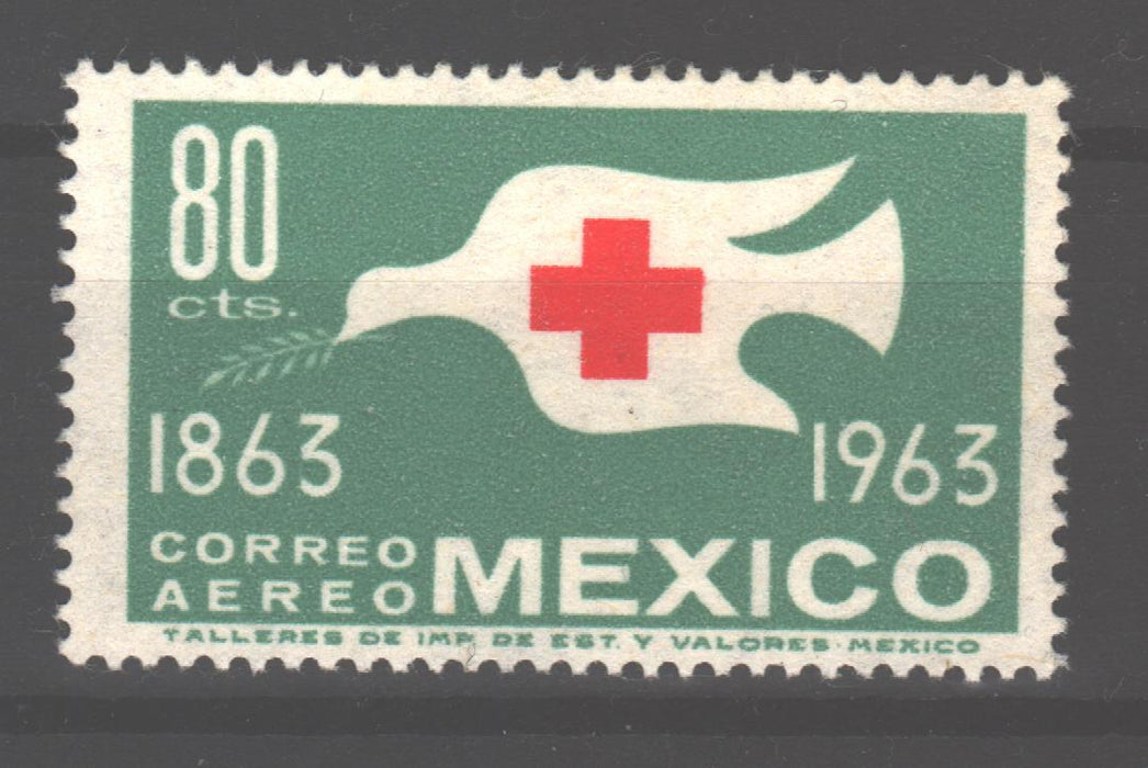Mexico 1963 Red Cross Centenary Issue Scott #C277 c.v. 1.25$ - (TIP A) in Stamps Mall