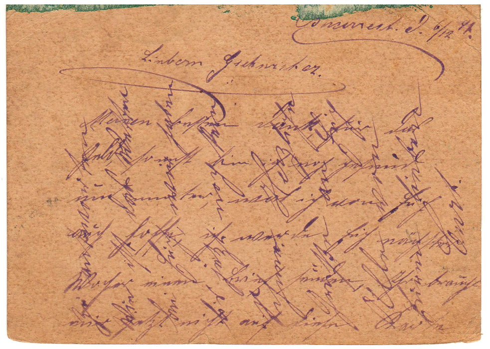 Romania 1897 Carte postala circulata Bucuresti - Halle (TIP B)