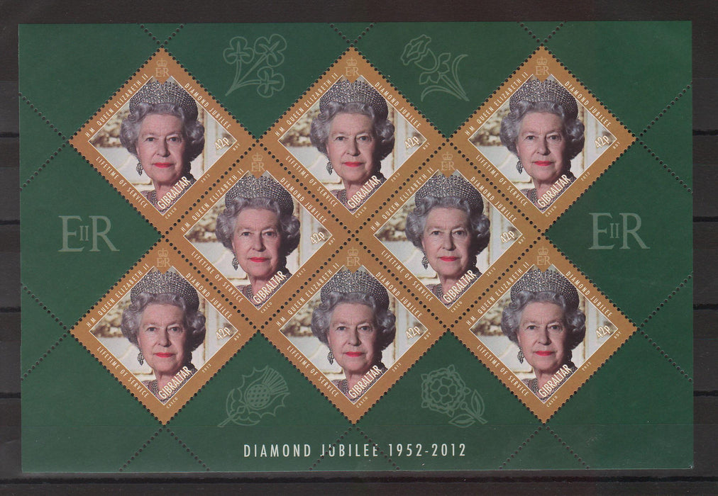 Gibraltar 2012 Queen Elizabeth Diamond Jubilee illustrated block (TIP A)