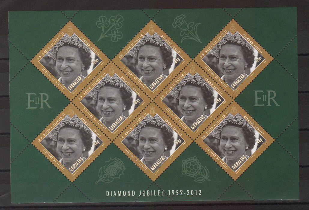 Gibraltar 2012 Queen Elizabeth Diamond Jubilee illustrated block (TIP A)