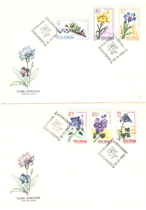 Romania 1967 Flora carpatina FDC (TIP A)