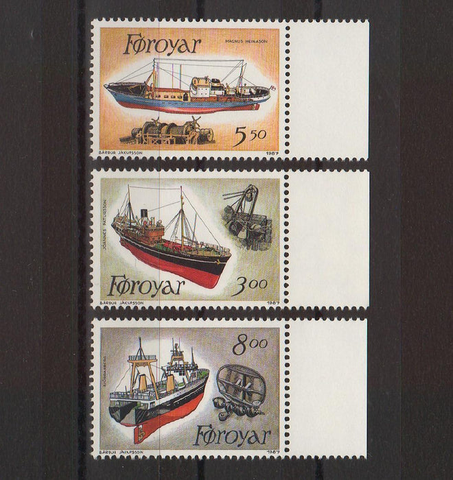 Faroe Islands 1987 Fishing Trawlers cv. 6.80$ (TIP A)
