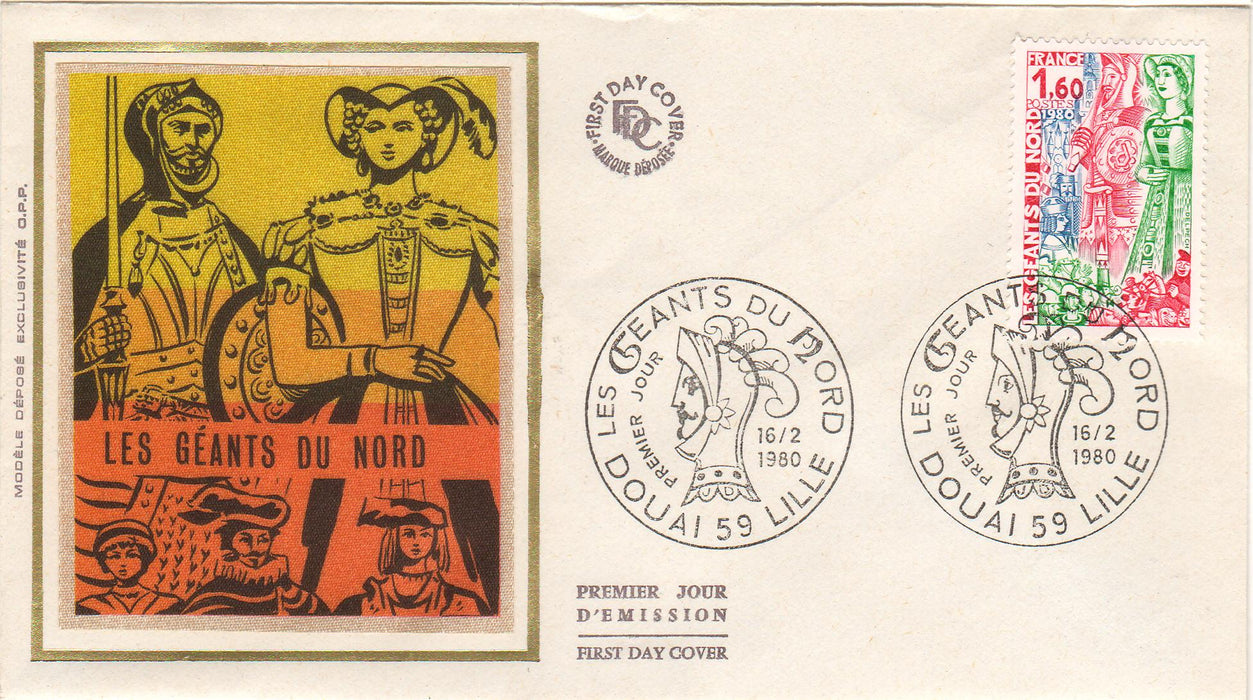 France 1980 Giants of the North Vestival FDC (TIP A)
