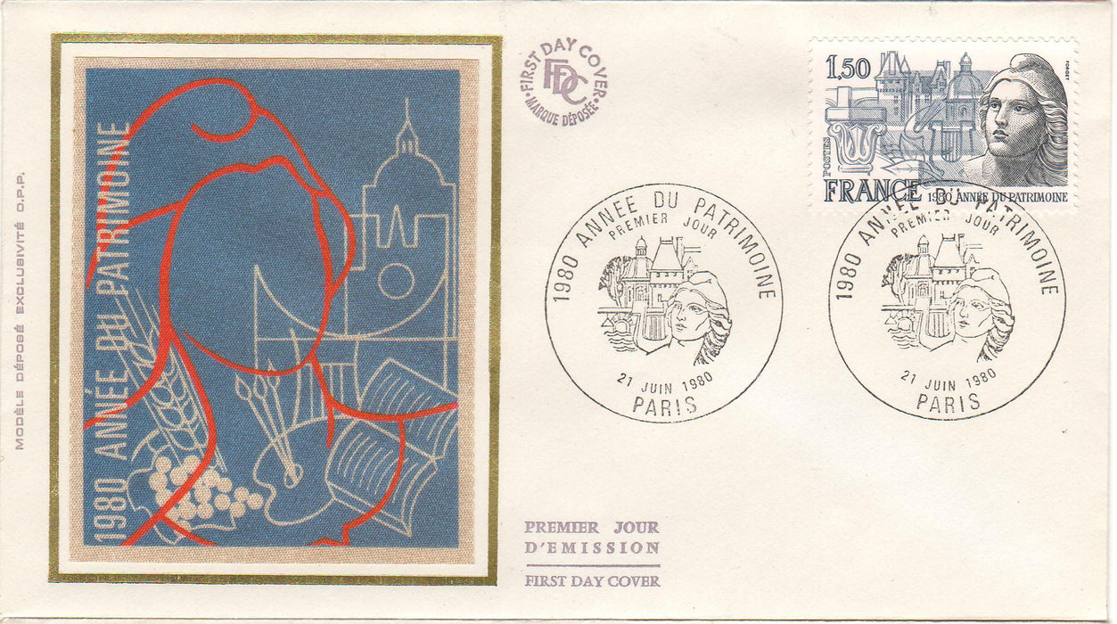 France 1980 Marriane French Arhitecture FDC (TIP A)