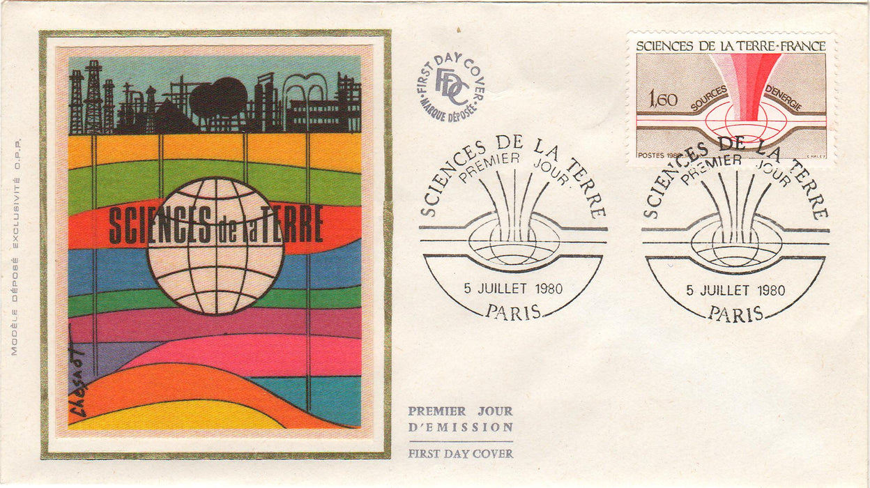 France 1980 Earth Science FDC (TIP A)