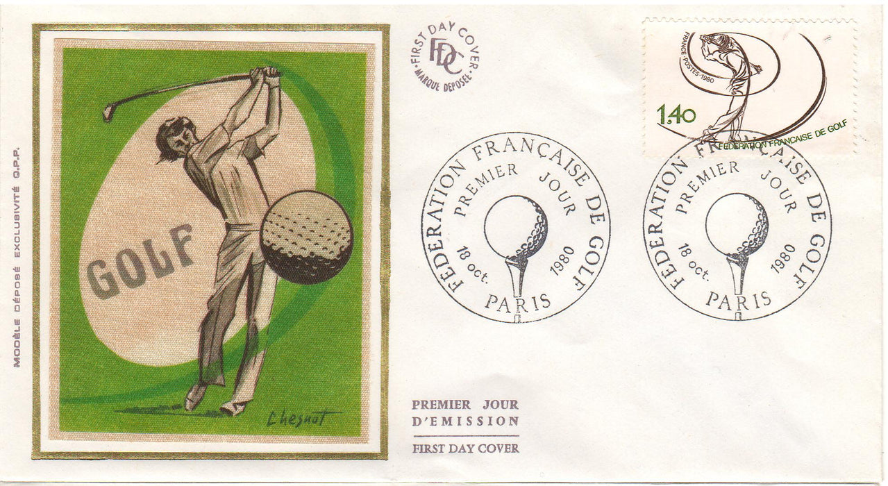 France 1980 French Golf Federation FDC (TIP A)