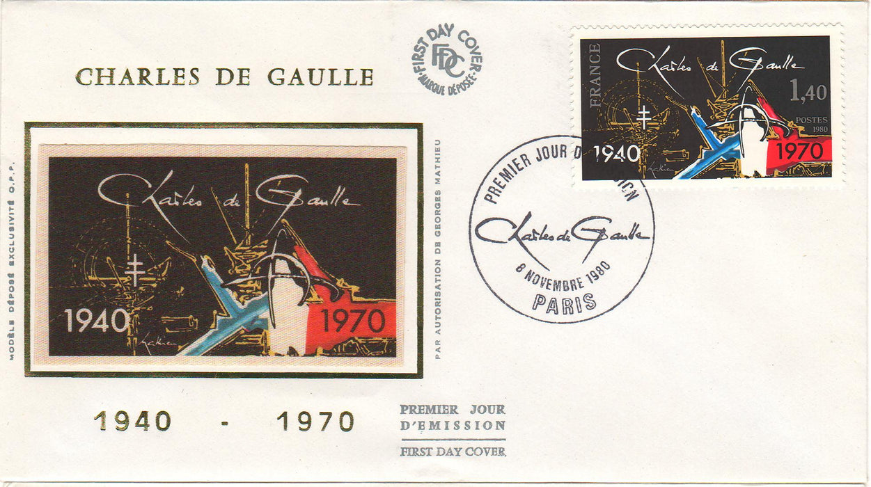 France 1980 Charles de Gaule FDC (TIP A)