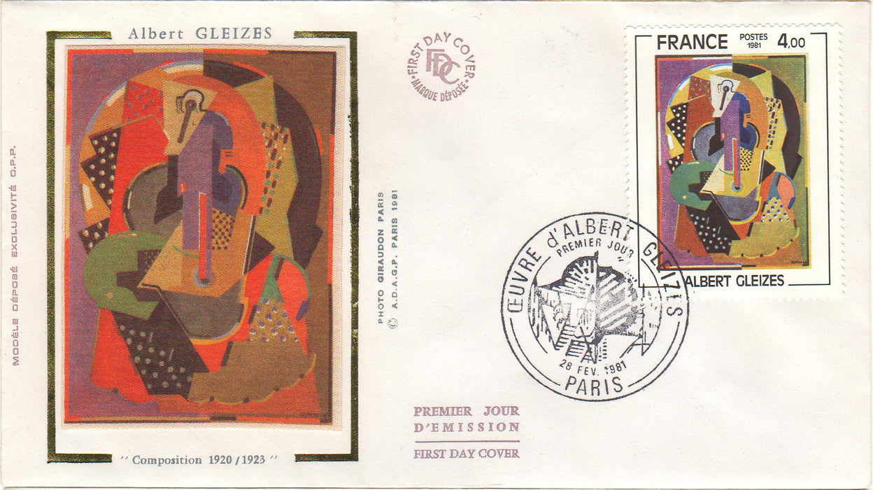 France 1981 Abstract, by Albert Gleizes FDC (TIP A)
