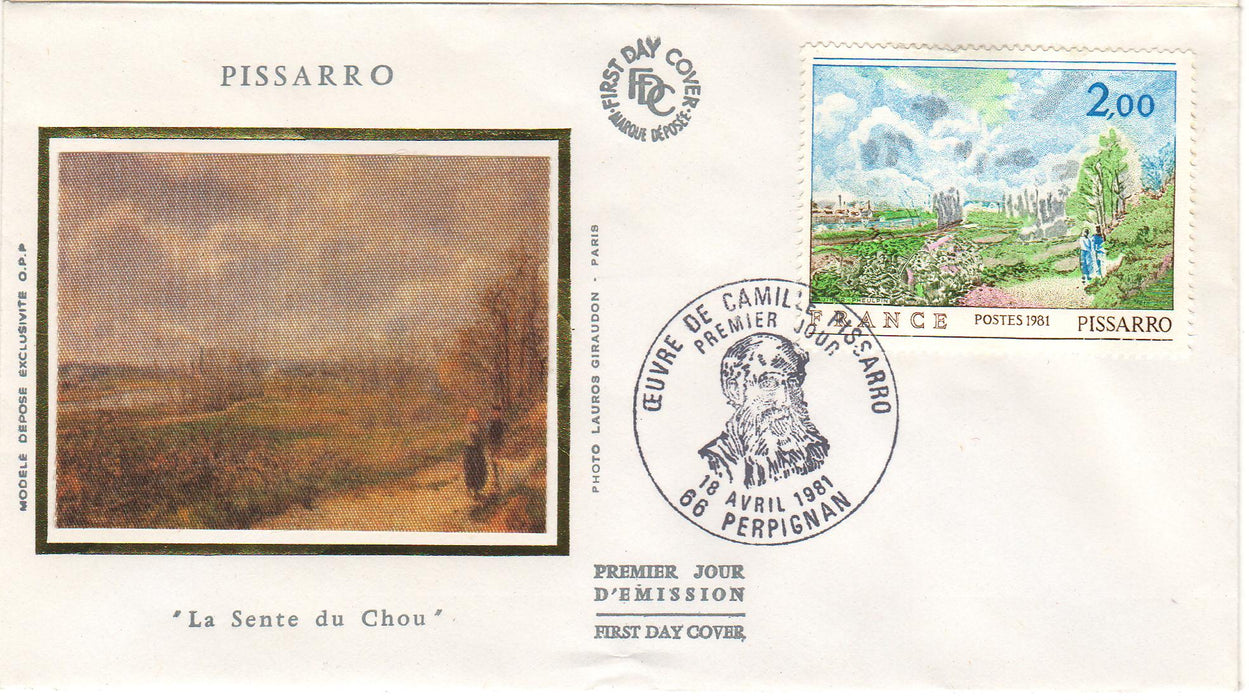France 1981 The Footpath, by Camille Pissaro FDC (TIP A)