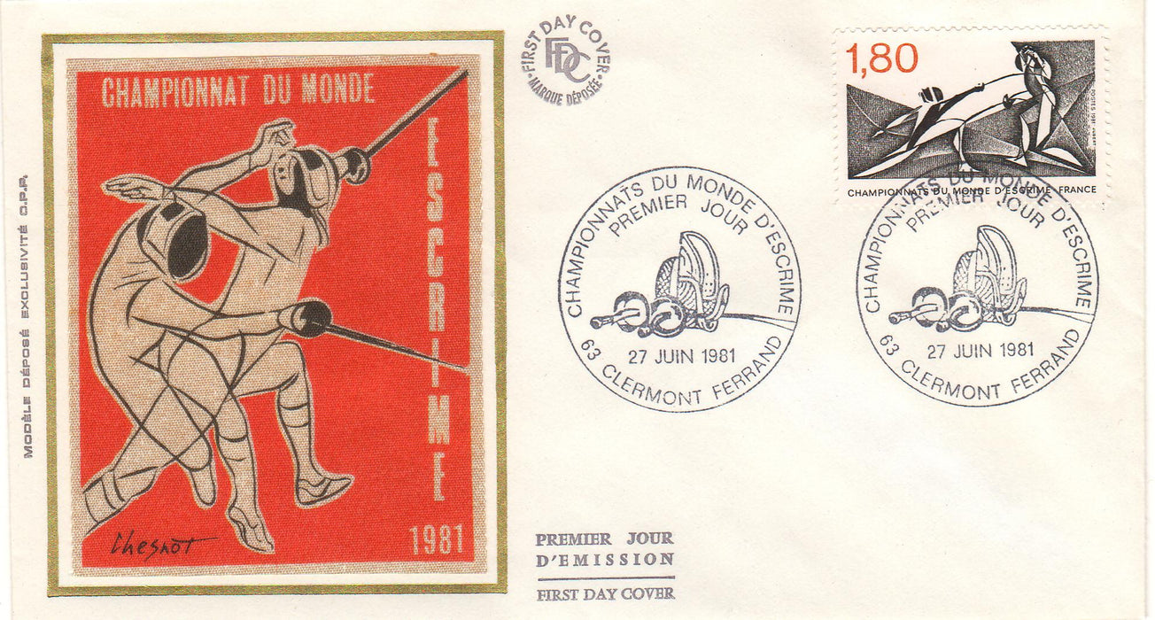 France 1981 World Fencing Championship FDC (TIP A)