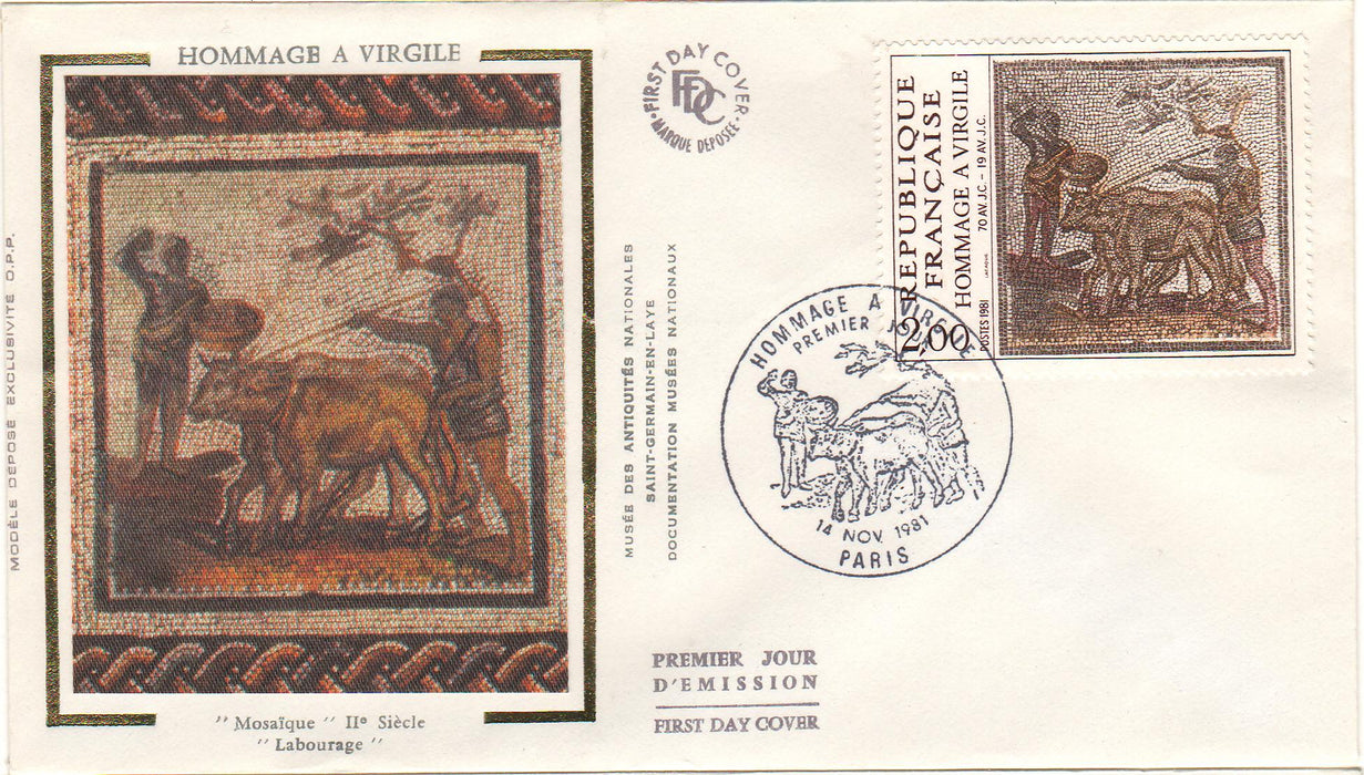 France 1981 Man Leading Cattle FDC (TIP A)