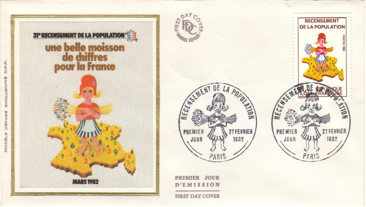 France 1982 31st National Census FDC (TIP A)