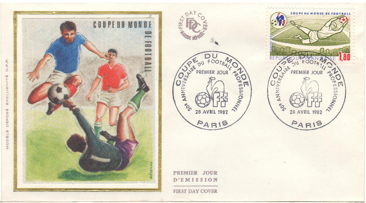 France 1982 Soccer World Cup FDC (TIP A)