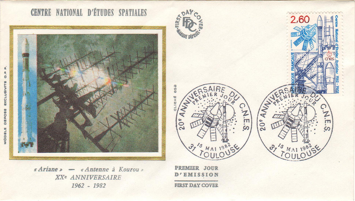 France 1982 National Space Studies Center FDC (TIP A)