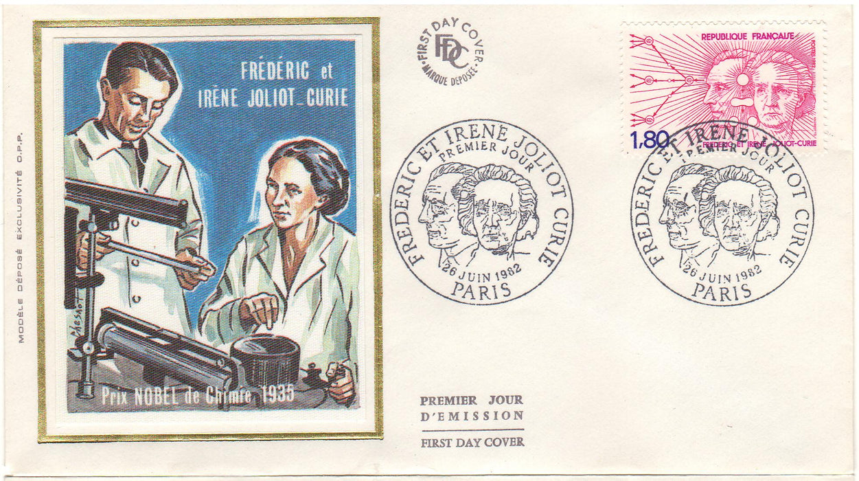 France 1982 Frederic and Irene Curie FDC (TIP A)