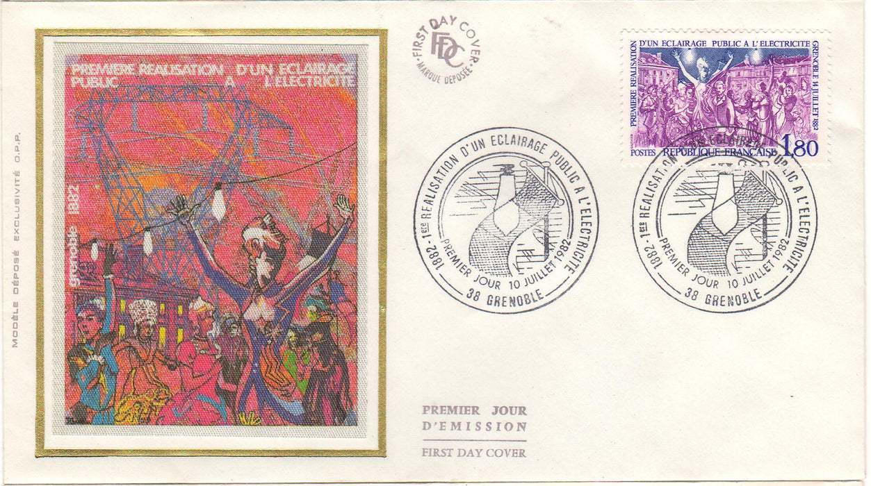 France 1982 Electric Street Lighting Centenary FDC (TIP A)