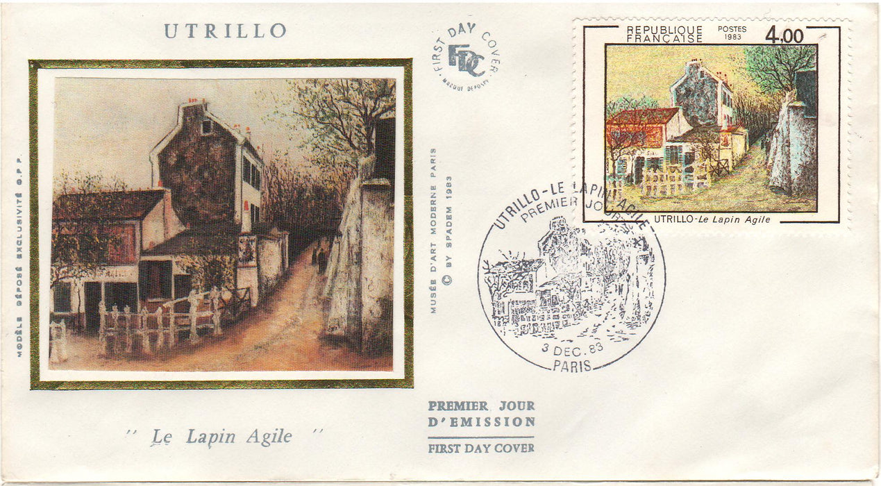 France 1983 Le Lapin Agile by Utrillo FDC (TIP A)