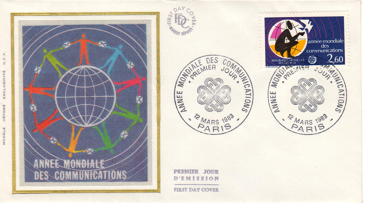 France 1983 World Communication Year FDC (TIP A)