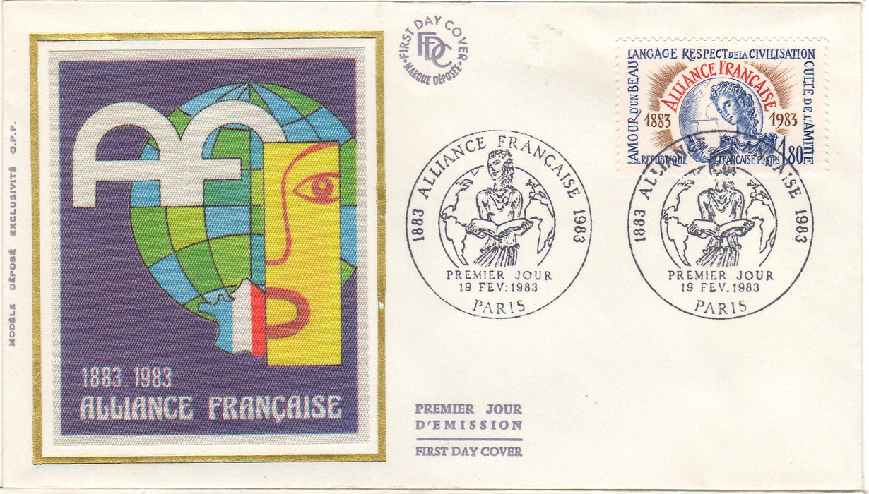 France 1983 Alliance Francaise Centenary FDC (TIP A)