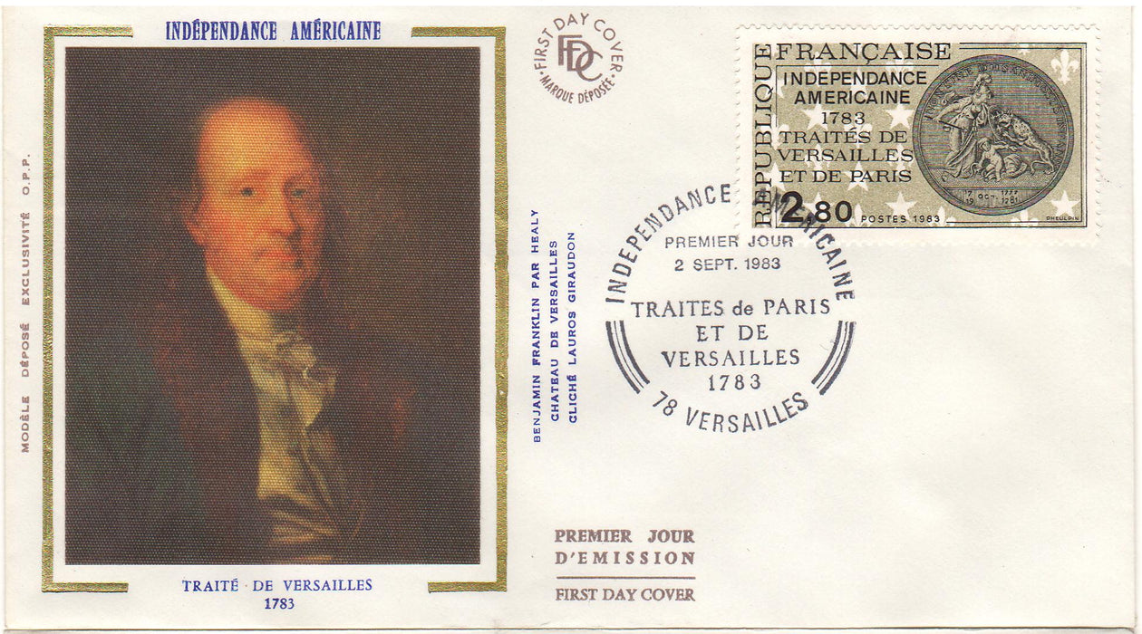 France 1983 Treaties of Versailles and Paris Bicentenary FDC (TIP A)