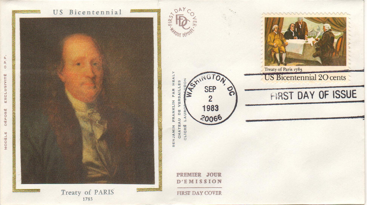 France 1983 Treaties of Versailles and Paris Bicentenary FDC (TIP A)