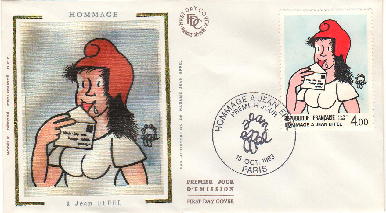 France 1983 Homage to Jean Effel FDC (TIP A)