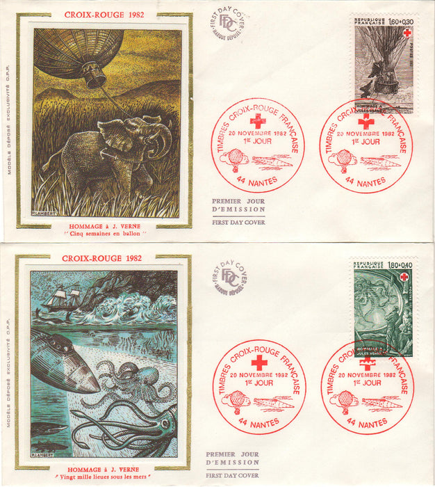 France 1982 Red Cross Jules Verne (TIP A)